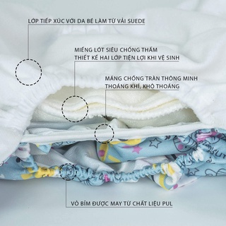 Combo 5 Bỉm Vải, Quần Tã Vải Cao Cấp Goodmama Chống Tràn Chống Hăm Cho Bé Size M,L