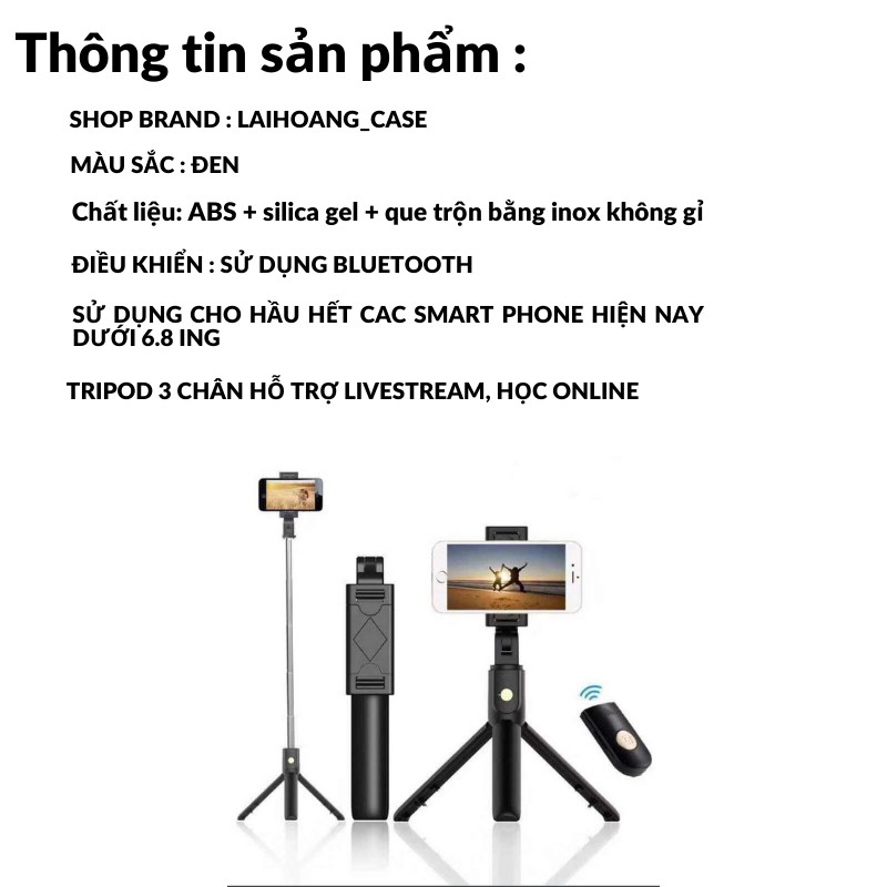 Gậy chụp ảnh tự sướng BLUETOOTH R1  3 chân đa năng tripod