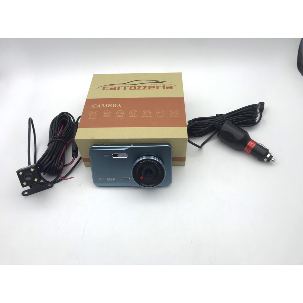 Camera hành trình trước-tích hợp camera sau có màn hình 4 inch-Tặng thẻ nhớ 8gb cho ô tô