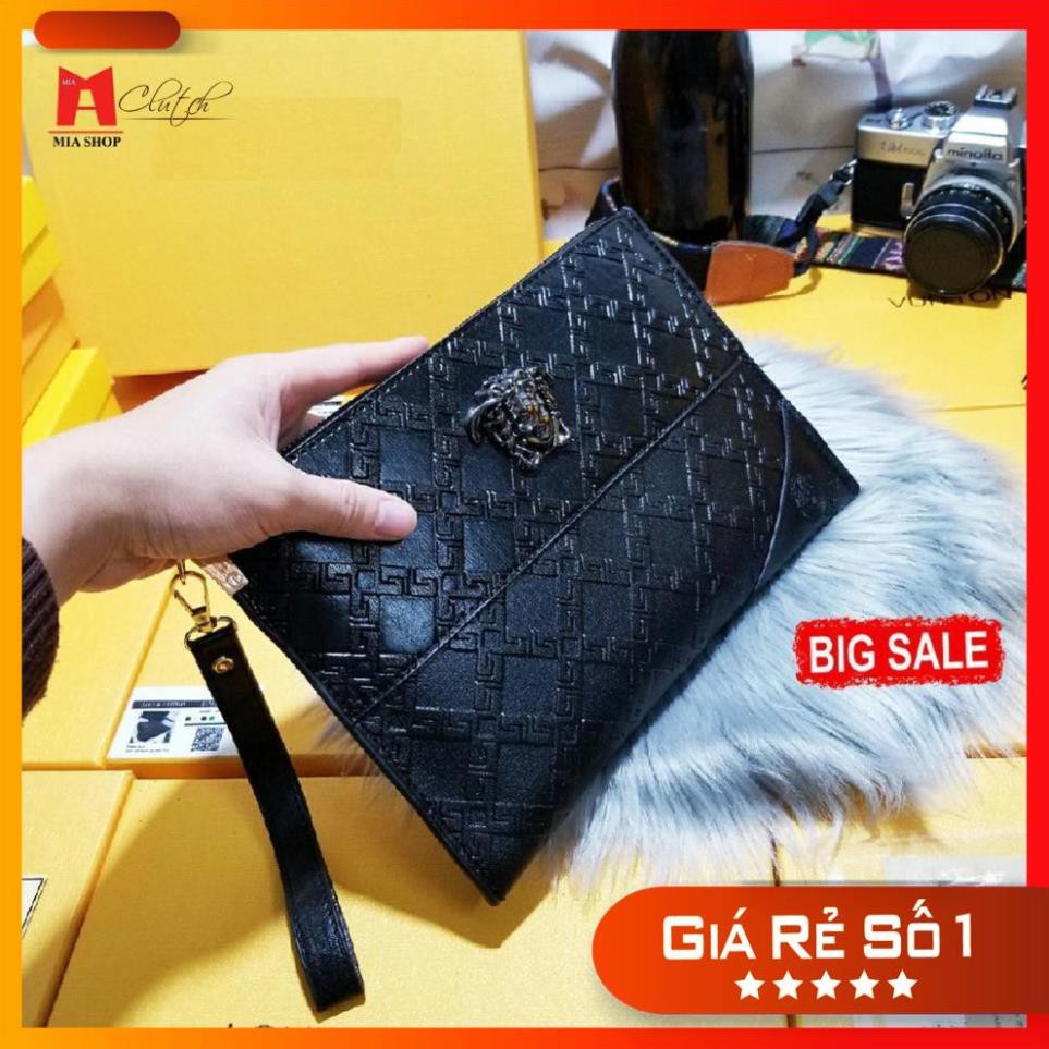 Ví Cầm Tay Nam Nữ Cao Cấp Bản To Đựng Vừa Điện Thoại Máy Tính Bảng Có Dây Đeo Tay Da PU Đẹp Dự Tiệc BTVVS6 Mia Shop