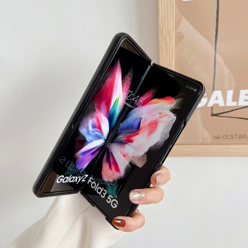 Ốp Điện Thoại Da Gập Chống Sốc Họa Tiết Vân Đá Thời Trang Cho Samsung Galaxy Z Fold 3 5G
