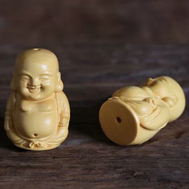 Tượng Phật Di Lặc tí hon cao 4cm gỗ hoàng dương
