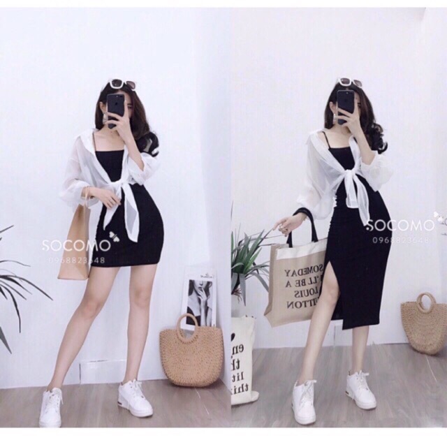 Set váy kèm áo sơ mi chất đẹp