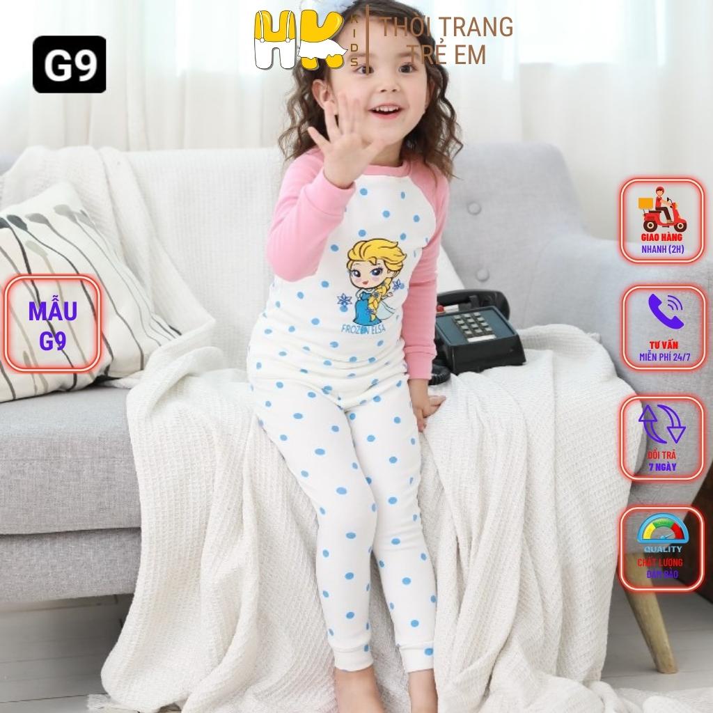 Bộ quần áo cho bé gái HK KIDS dài tay đông xuân chất cotton dày dặn size cho bé từ 2-10 tuổi hàng chính hãng  ĐẶC ĐIỂM S