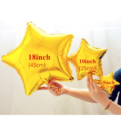 Bong bóng nhôm hình ngôi sao đủ các kích thước nhỏ - to