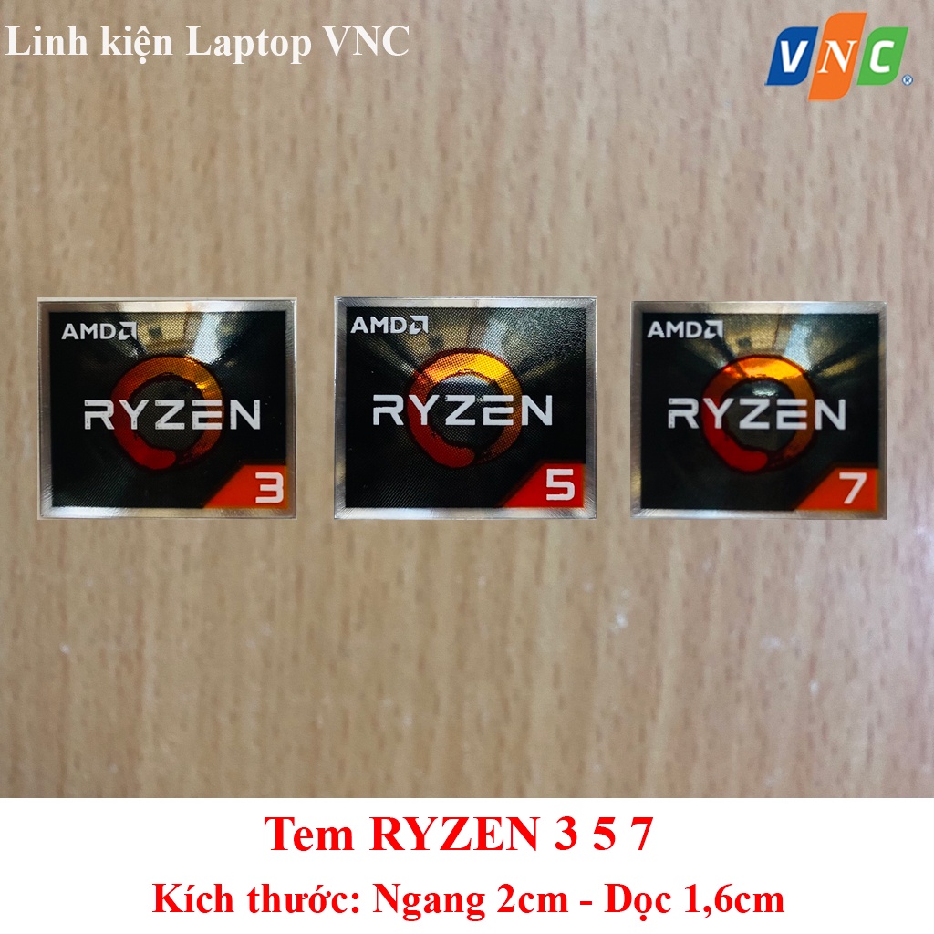 💥 Tem dán Sticker AMD RYZEN 3/ 5/7 Thay Tem Máy Tính - Tem Laptop