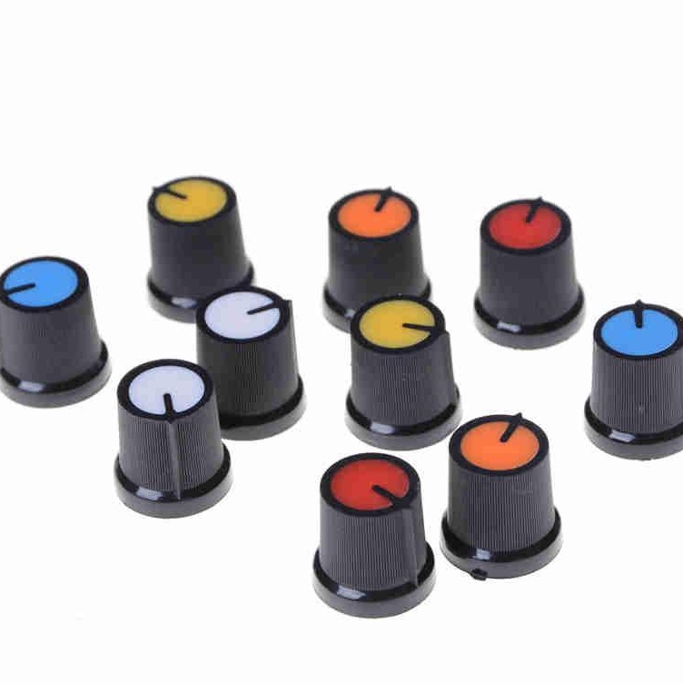 Bộ 2 Núm Vặn Chiết Áp Bằng Nhựa Năm Màu Kích Thước 6mm