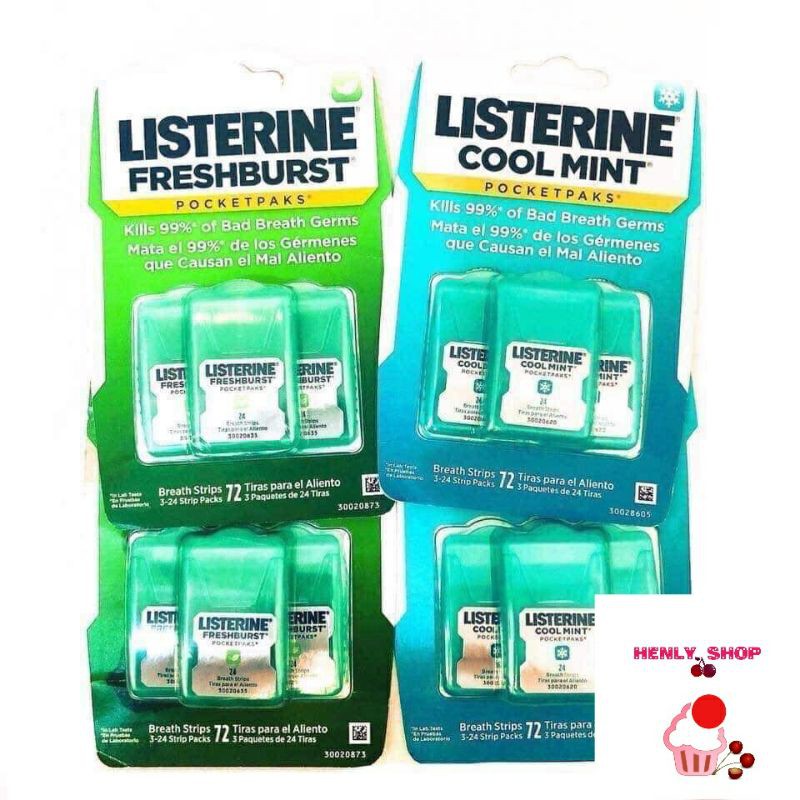 Miếng ngậm thơm miệng Listerine Mỹ 1 vĩ 3 hộp