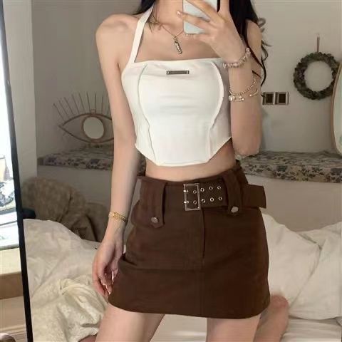 Chân Váy Denim Chữ A Lưng Cao Màu Nâu Phong Cách Âu Mỹ Thời Trang Mùa Hè Hàng Mới Dành Cho Bạn Nữ
