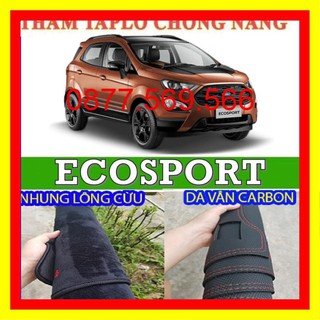 Thảm taplo ecosport da vân carbon-nhung lông cừu