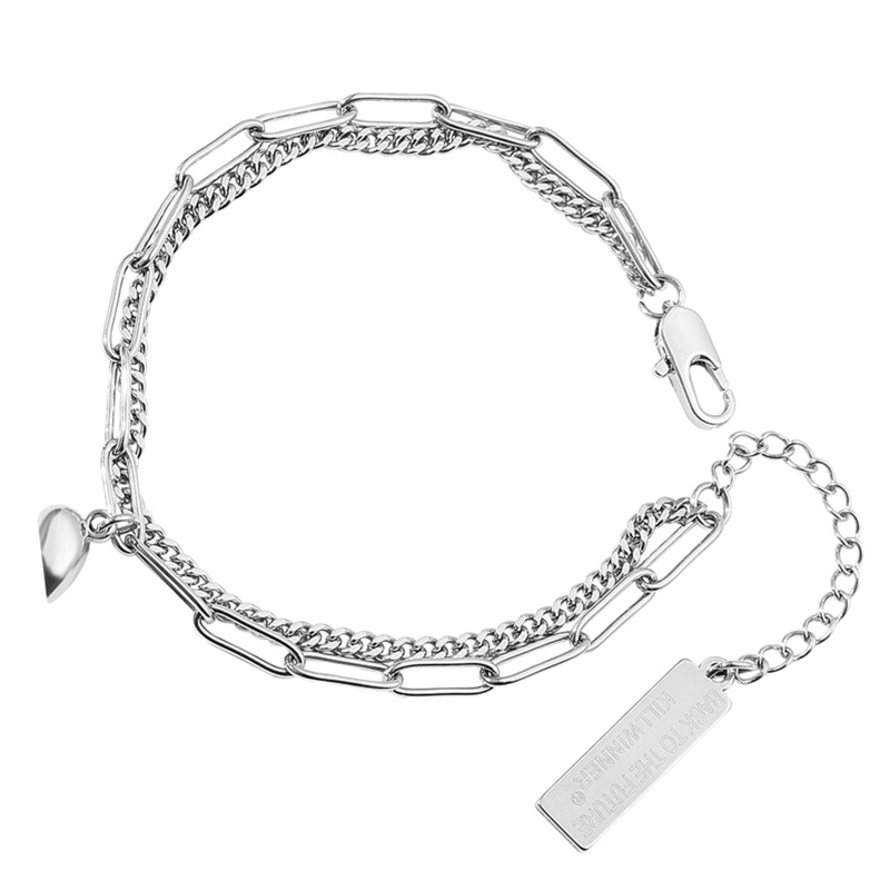 Flgo Vòng Tay Bạc Bằng Thép Không Gỉ Thời Trang Cho Cặp Đôi