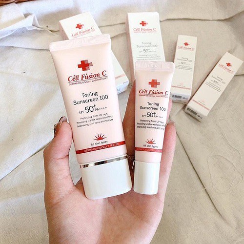 Kem Chống Nắng Cell Fusion C Toning Sunscreen 100 SPF50+ PA++++ 10ml Hồng
