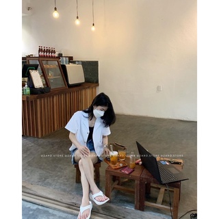 Áo blazer ngắn tay [Hình thật]