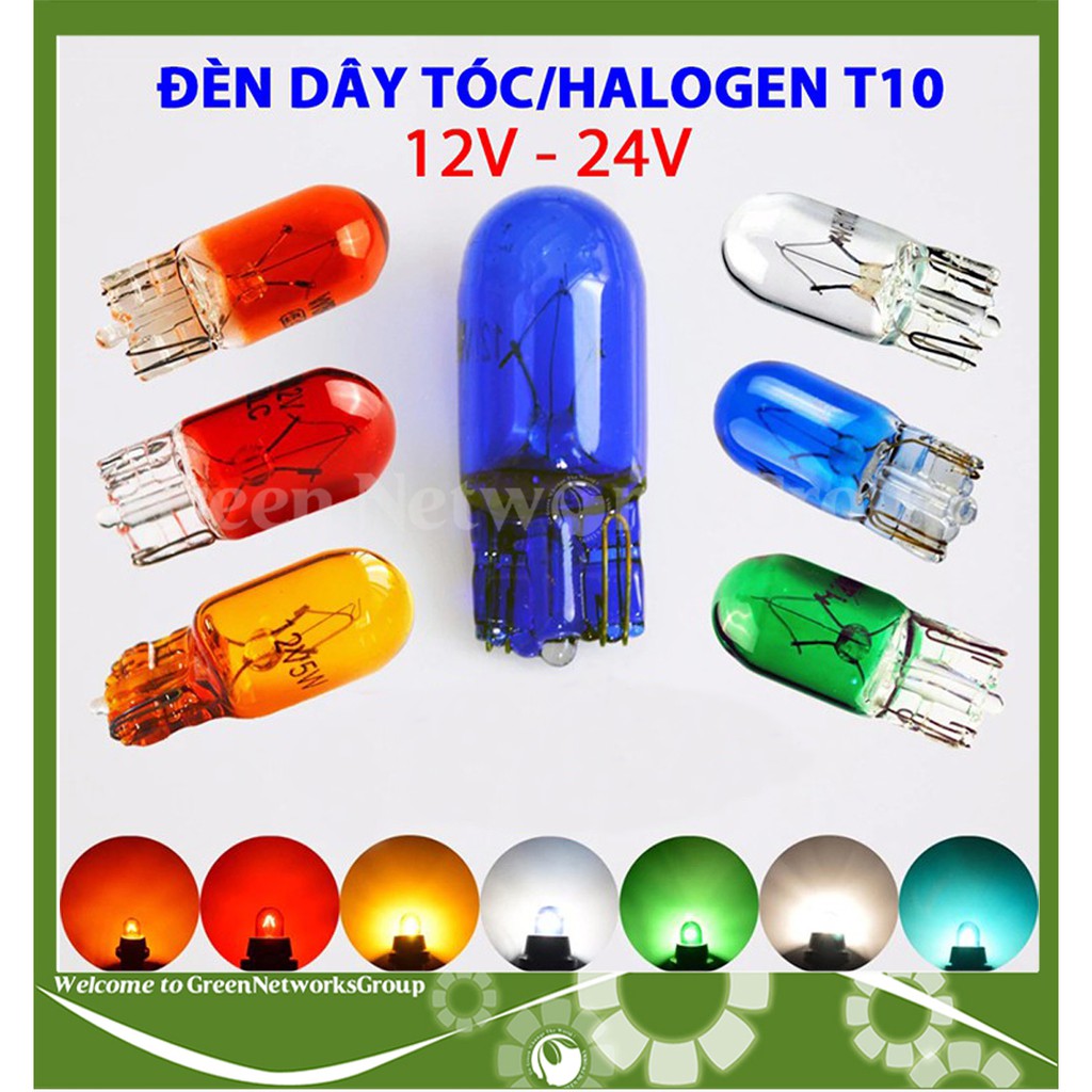 Đèn Demi đèn xi nhan dây tóc Halogen Chân T10 Greennetworks