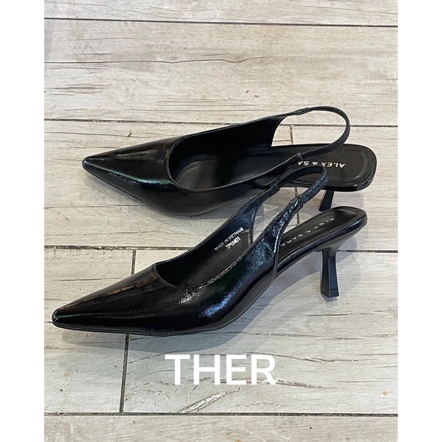 Giày cao gót nữ slingback đen basic cao 7cm
