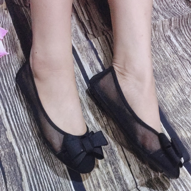 Giày bệt nơ lụa