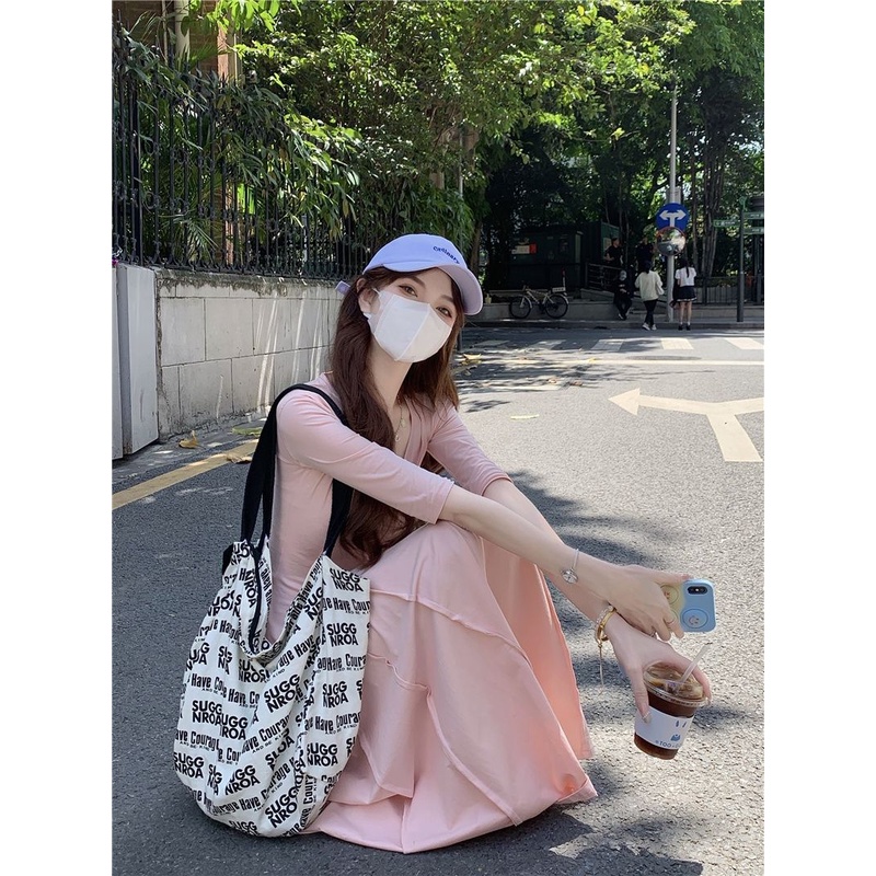 Đầm Dáng Chữ A Màu Hồng Thiết Kế Mỏng Xinh Xắn Thời Trang Dành Cho Nữ