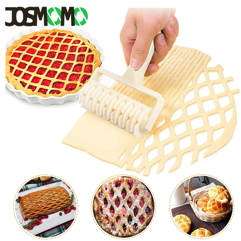 JOSMOMO Cookie Pie Pizza Cutter Pastry Tool Dụng cụ nướng bánh Dập nổi Bột Con lăn Lưới Thủ công Dụng cụ nấu ăn Kích thước lớn Cán mì Tiện ích