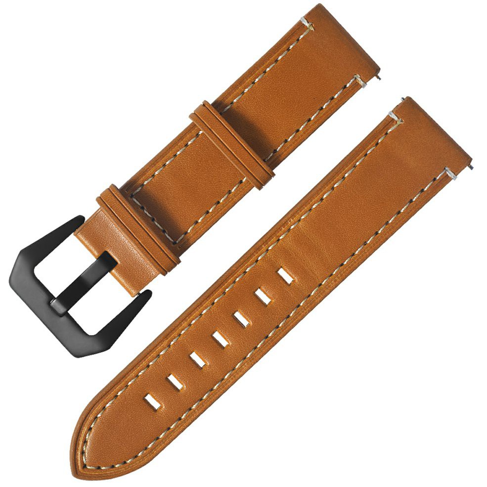 【HOT】Watch Stainless Steel Plating Buckle Retro Texture Handmade Leather Strap