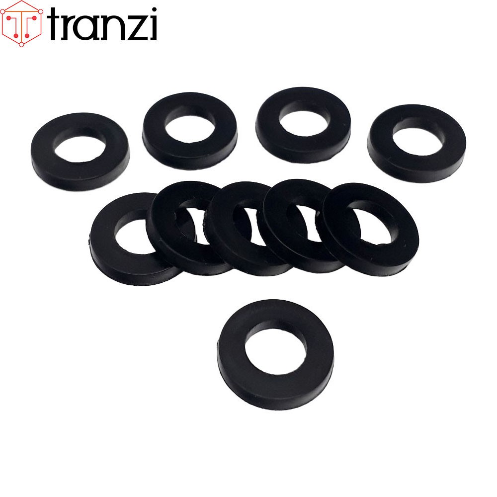 Long đen phẳng nhựa đen M6x12+2 - túi 50 cái