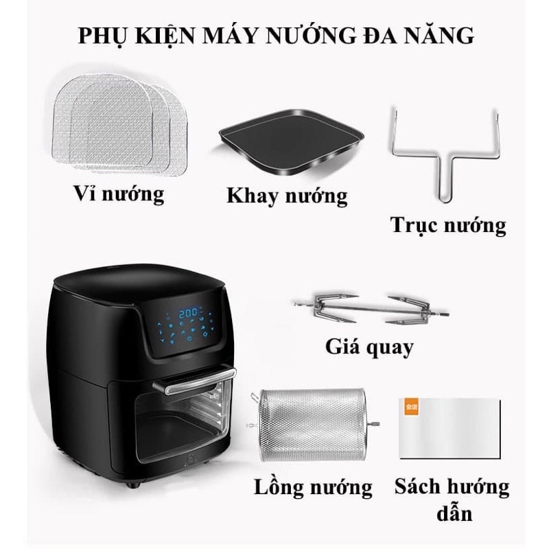 Nồi Chiên Không Dầu HAEGER HG-5293 dung tích lớn 12Lít - công nghệ chiên nướng đối lưu AIR FRYER