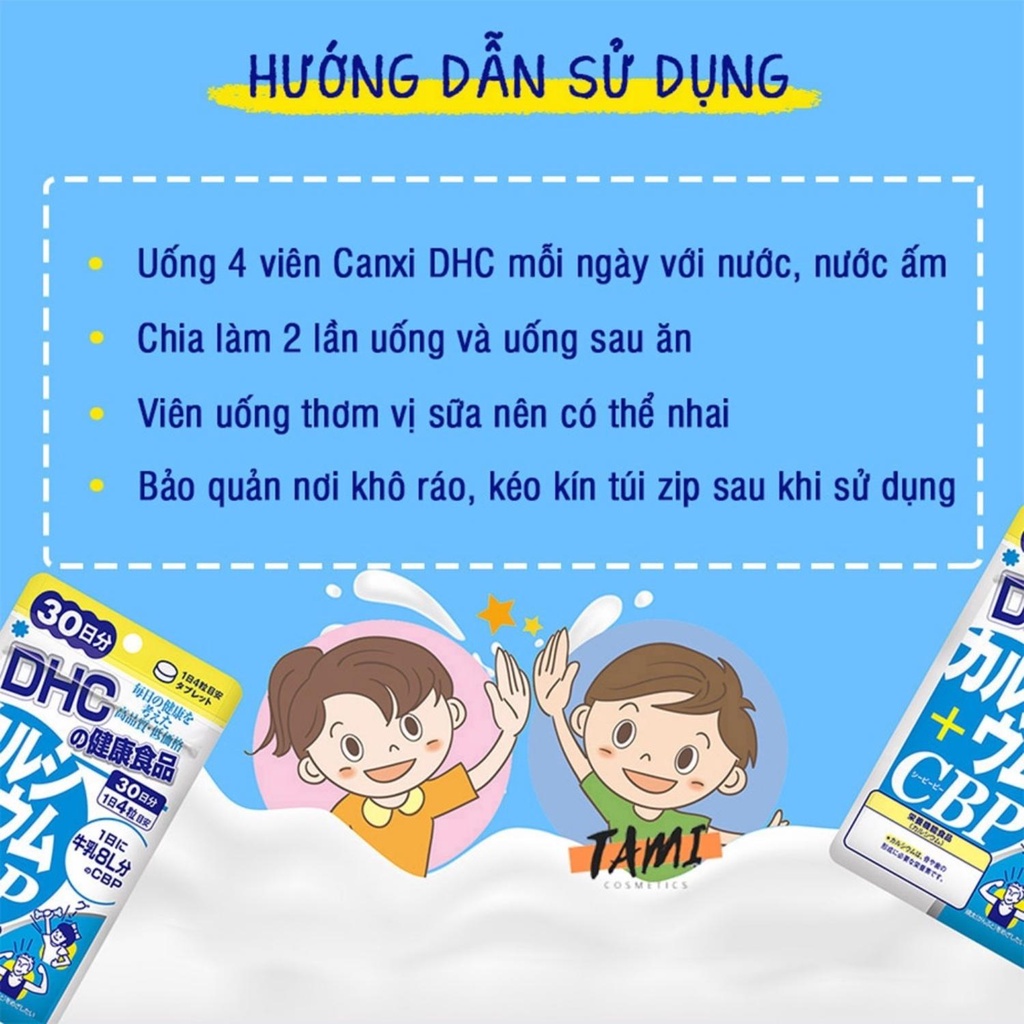 Viên uống bổ sung canxi DHC Nhật Bản Calcium + CBP giúp xương chắc khỏe 30/90 ngày