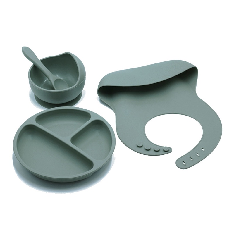 Bộ 4 dụng cụ ăn dặm bằng silicone không chứa BPA an toàn cho bé