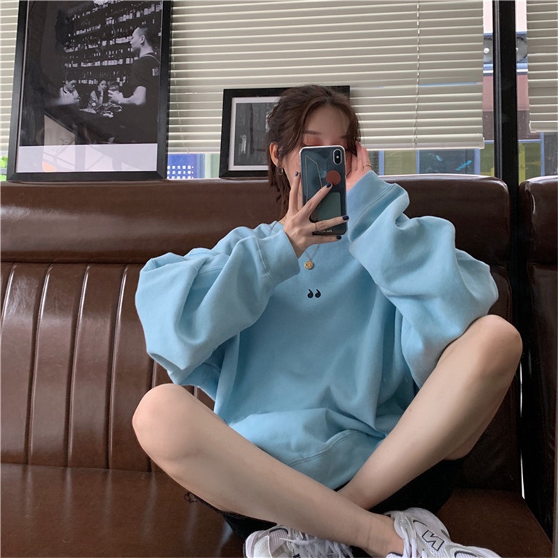 Áo Khoác Hoodie Mỏng Dáng Rộng Kiểu Hàn Quốc Thời Trang Xuân Thu Cho Nữ