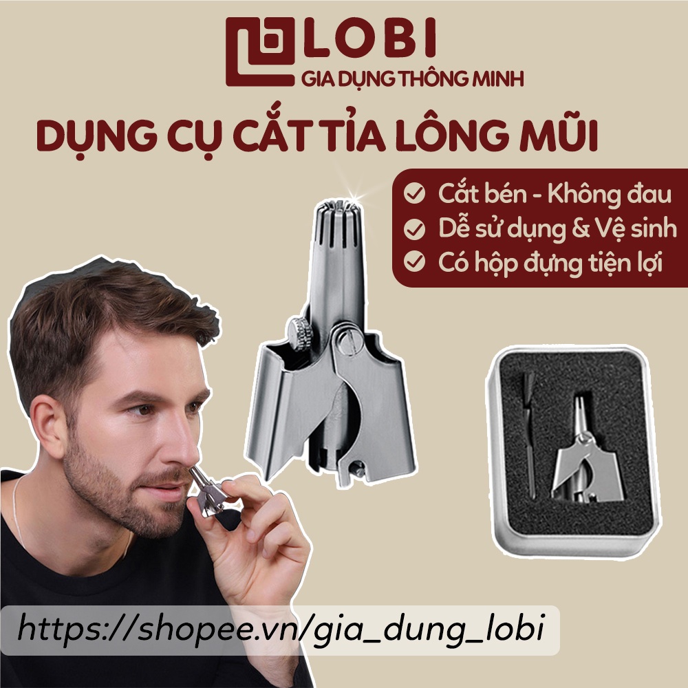 Máy tỉa lông mũi [HÀNG XỊN] Máy cắt lông mũi không đau kèm hộp đựng, Bút tỉa lông mày sạc điện nam nữ