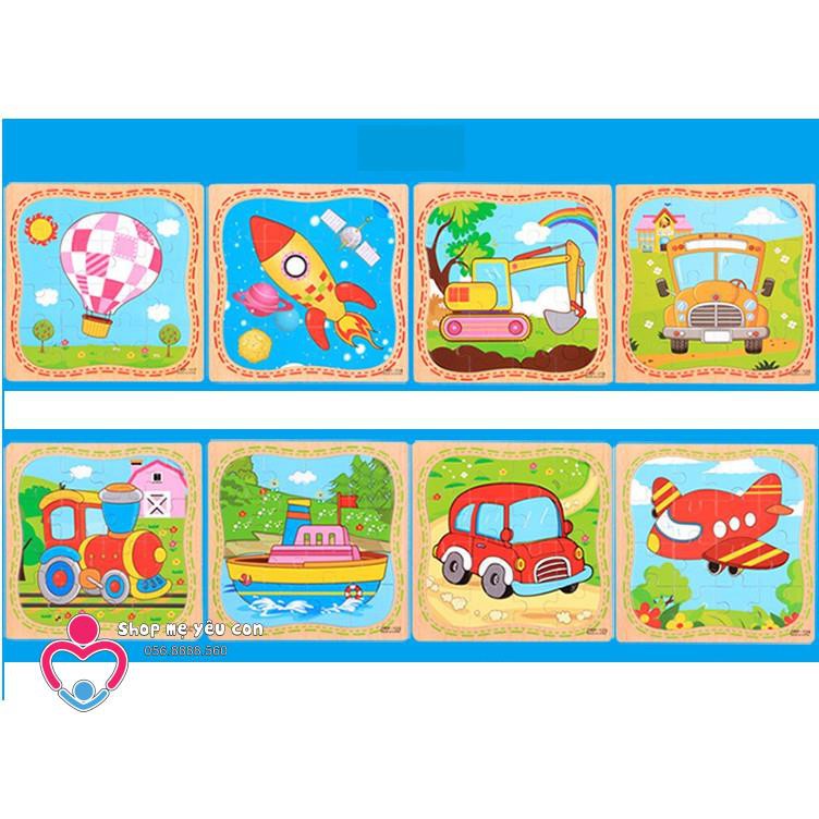 Tranh xếp hình gỗ 16 PCS có khung nền GHÉP HÌNH LEVEL 3