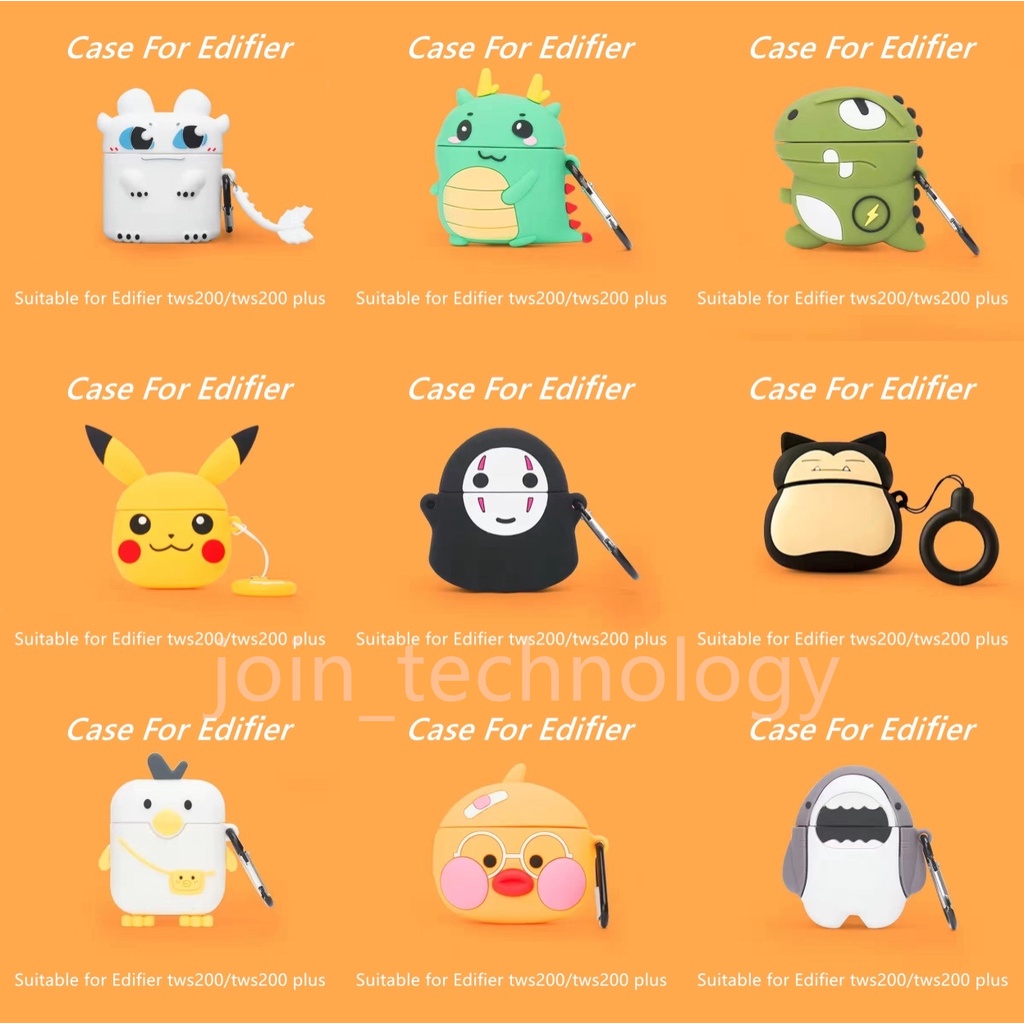 EDIFIER Vỏ bảo vệ hộp sạc Tai nghe không dây tws200/tws200 plus bằng silicon họa tiết hoạt hình dễ thương