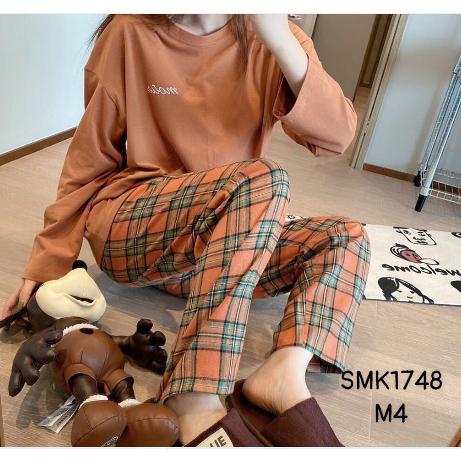 SMK1748- BỘ THUN SỮA MOTIE QUẦN KẺ