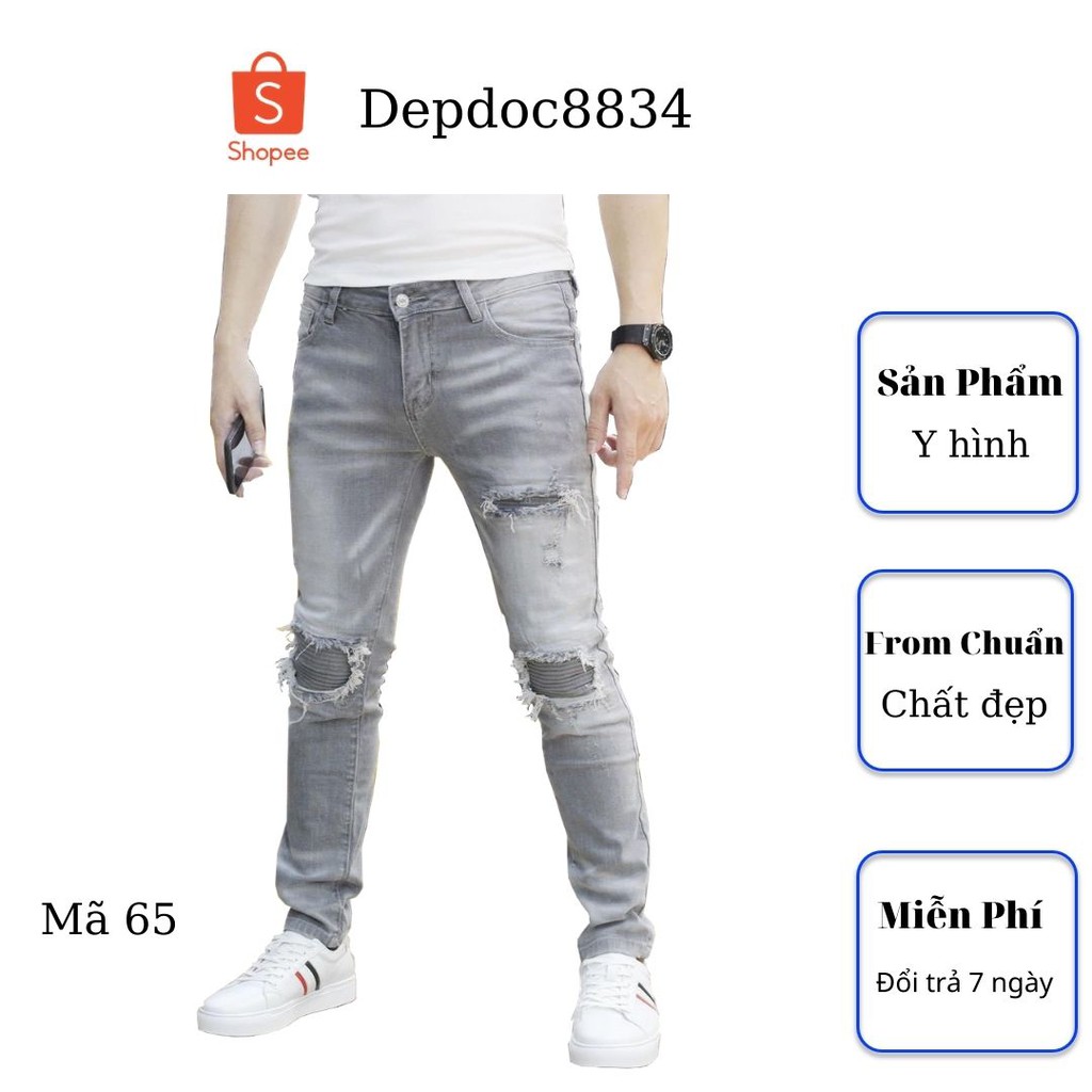 Quần jean nam cao cấp, chất liệu bò ( jean ) mềm mịn, from chuẩn, có nhiều mẫu đẹp mới đi kèm depdoc60