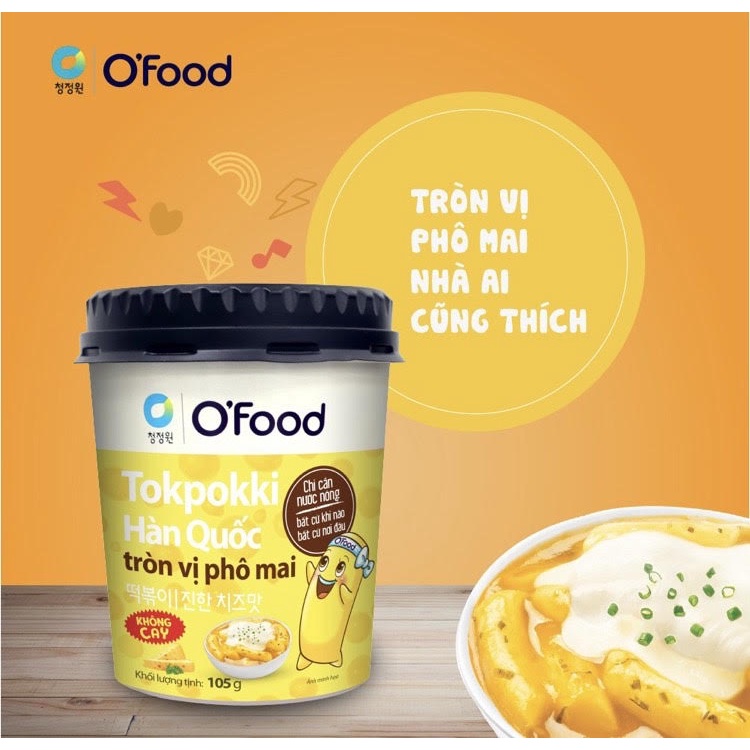 Tokpokki Hàn Quốc O'Food hộp/cốc ăn liền 5 vị tiện lợi 105g