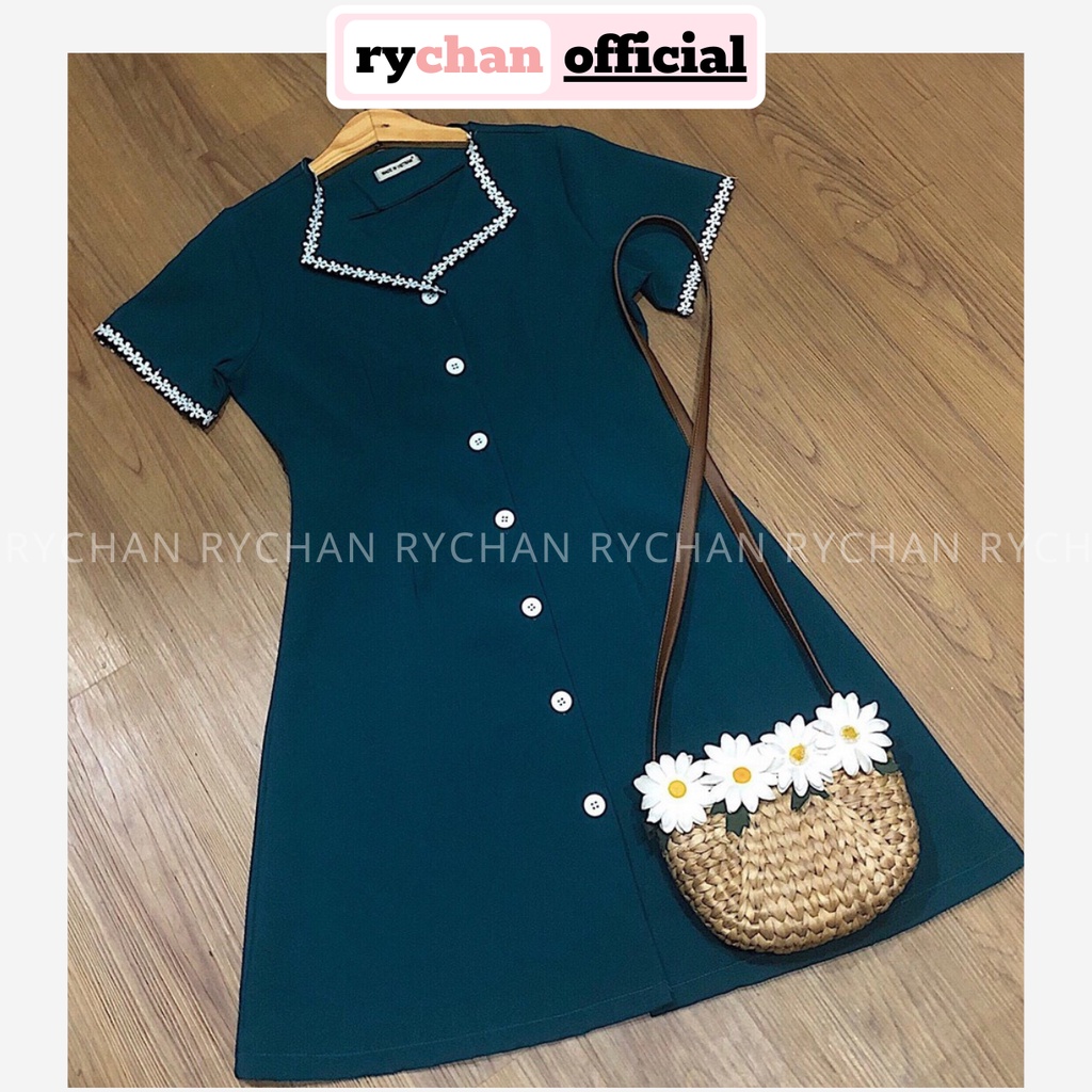 [ẢNH THẬT CUỐI] DX888 - Đầm Xòe Chữ A Phối Viền Nhiều Màu Sơ Mi Viền Trắng