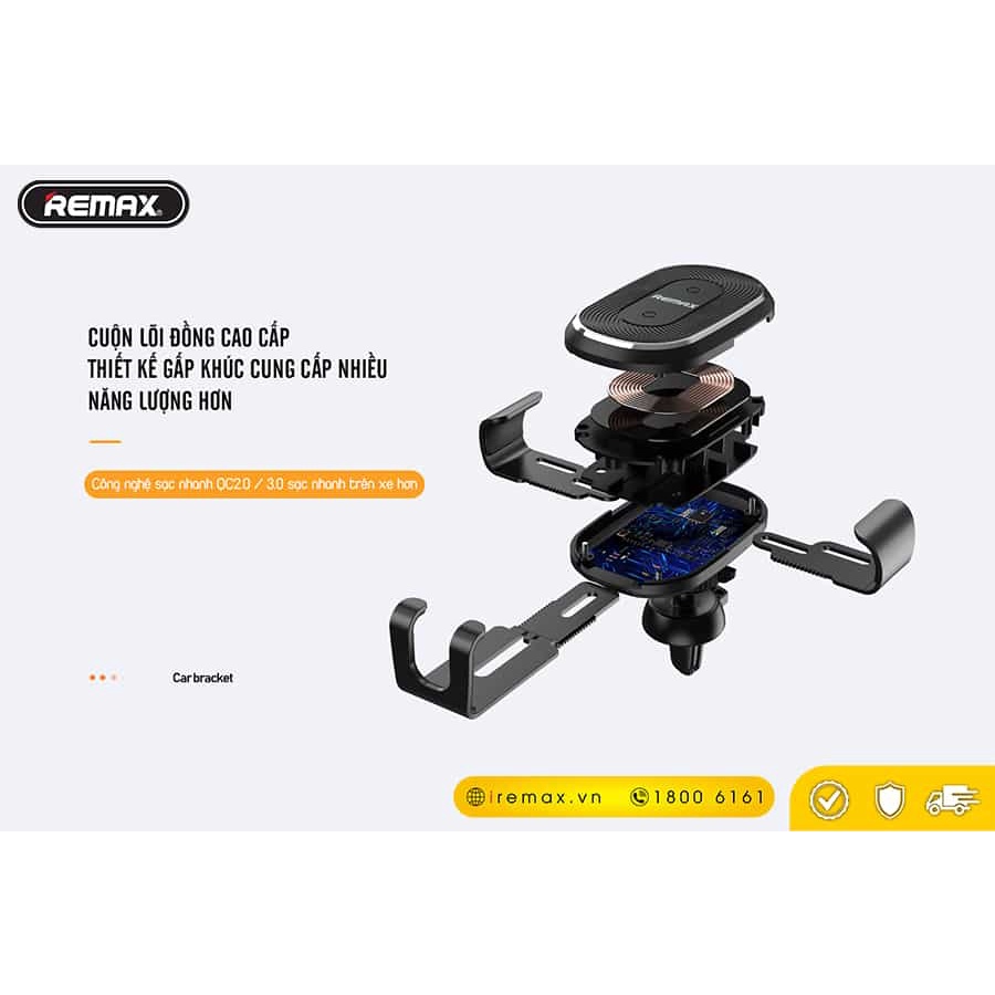 Giá đỡ điện thoại tích hợp sạc không dây cho xe hơi Remax RM-C38 | BigBuy360 - bigbuy360.vn