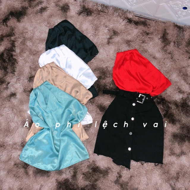 Áo dây phi lụa lệch vai