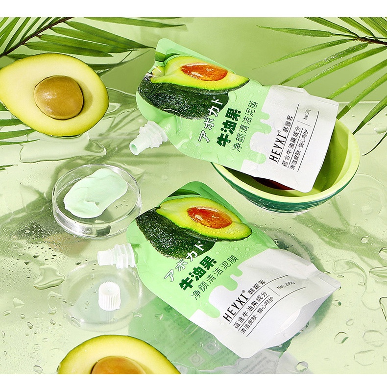 Mặt Nạ Bùn trái bơ làm sáng kiểm soát dầu giảm mụn đầu đen HEYXI Nội địa trung HXMN002