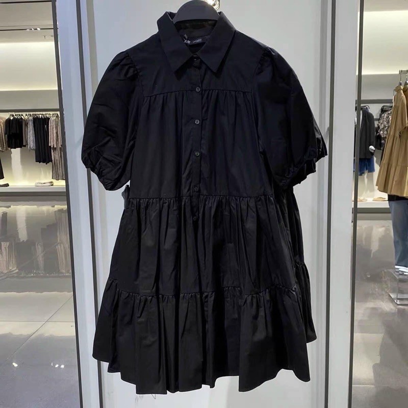 Đầm đen babydoll Zara