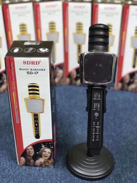 [Mã ELHACE giảm 4% đơn 300K] Micro karaoke bluetooth SDRD SD17 chính hãng âm cực hút