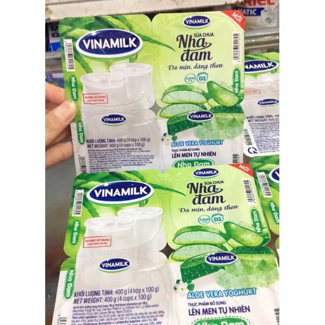 [Beman123]  Sữa Chua Vinamilk Nha Đam Vỉ 4 hộp( Nhận đơn qua Grab/NowShip)