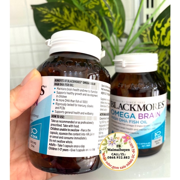 Viên uống dầu cá Omega Brain High Dha Blackmore cho trẻ từ 1 tuổi