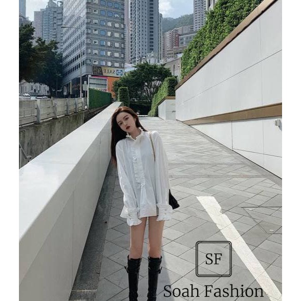 Áo sơ mi nữ form rộng trắng kiểu dáng công sở thiết kế lụa cao cấp dài tay đẹp Hàn Quốc