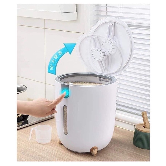 THÙNG GẠO TRÒN 10 KG CHỐNG ẨM MỐC CÔN TRÙNG