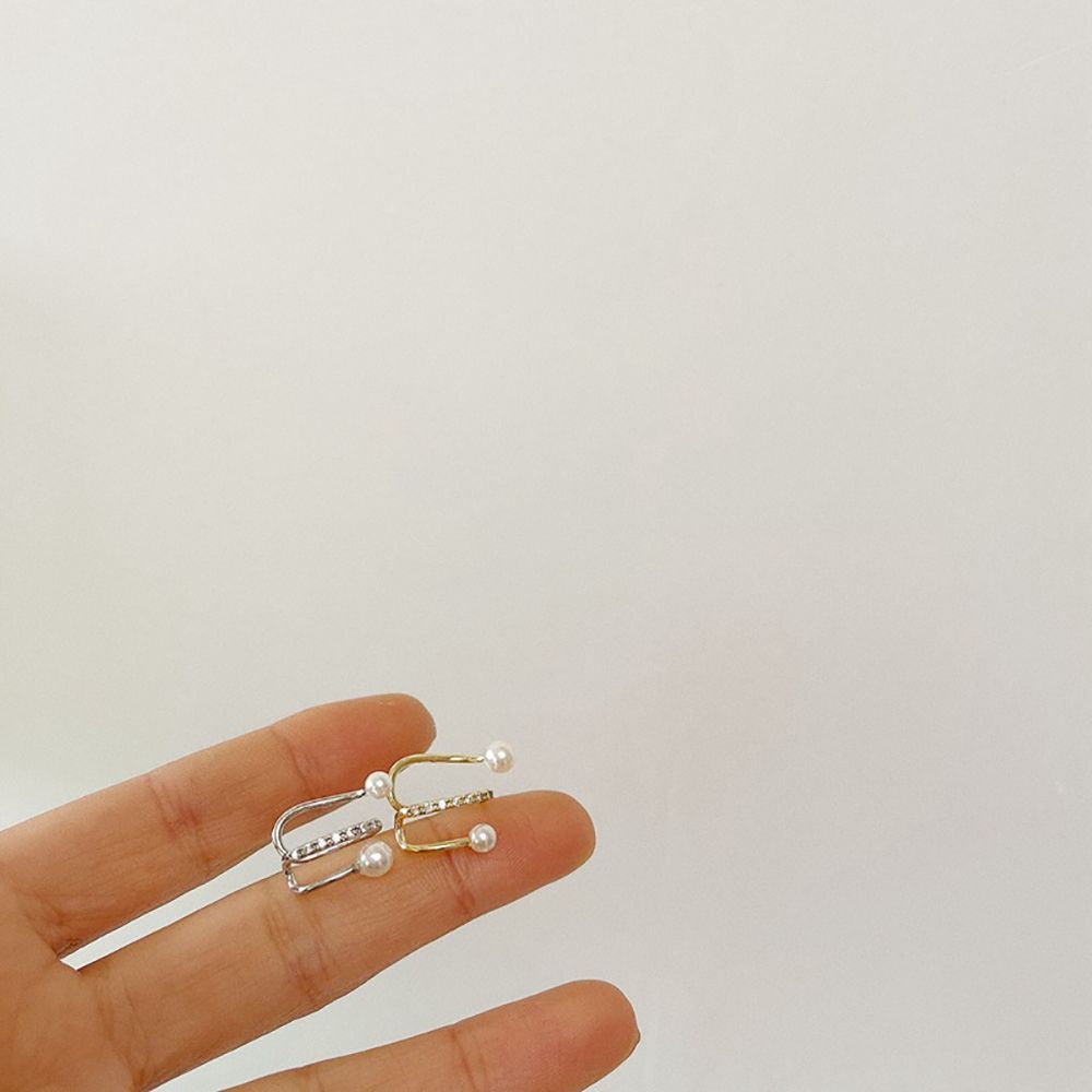 Khuyên kẹp vành tai đính đá ngọc trai thời trang Hàn Quốc VANES1