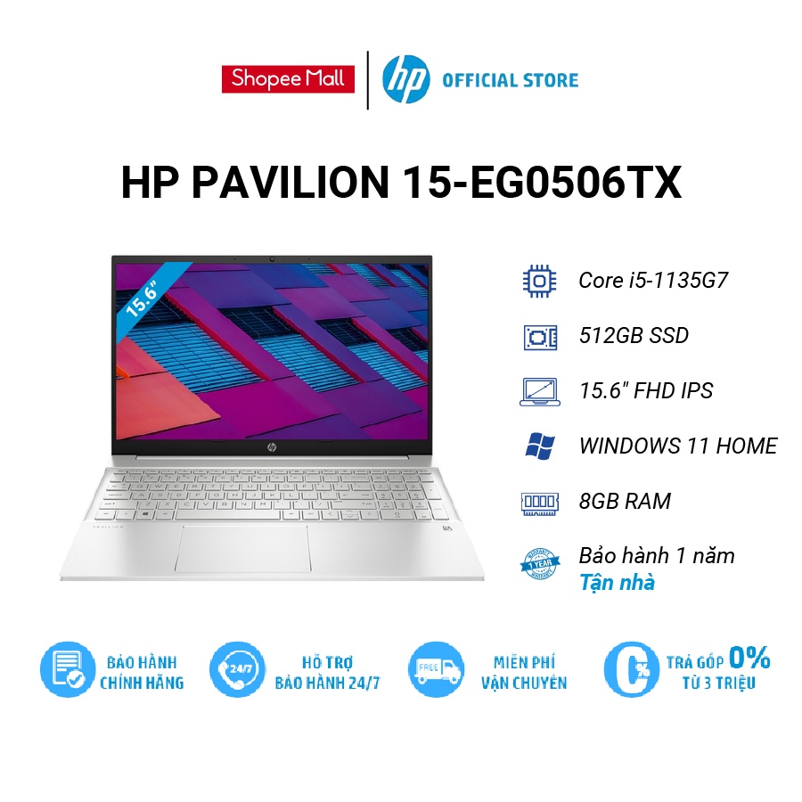 Laptop HP Pavilion 15-eg0506TX 46M05PA | i5-1135G7 | 8GB RAM | 512GB SSD |15.6