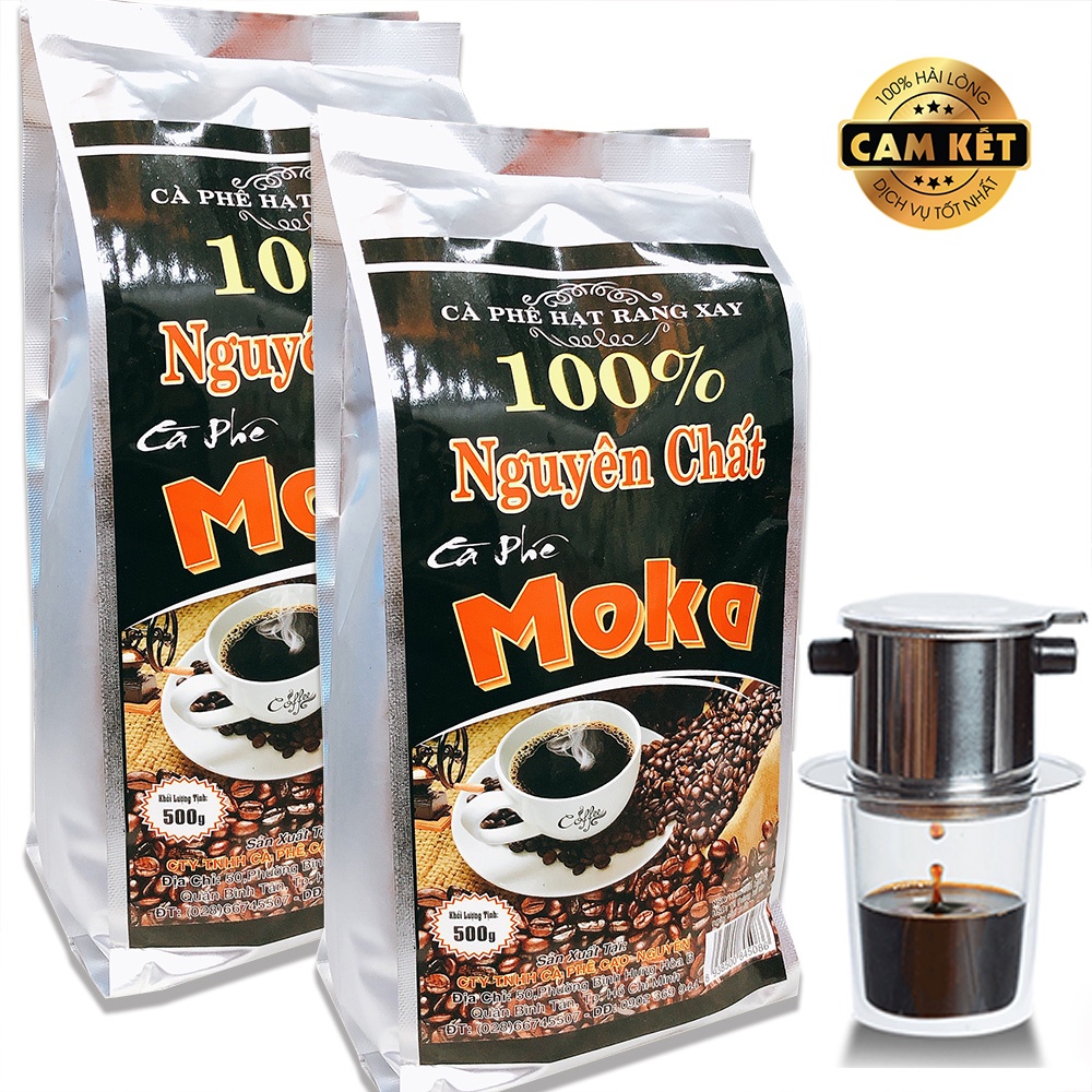 Combo 02 Bịch Cà phê Moka Nguyên Chất Pha Phin truyền thống Công ty Cà Phê Cao Nguyên.