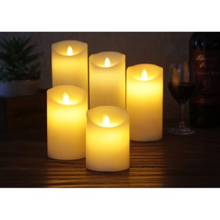 Nến điện tử sạc điện, bằng sáp, tim nến lắc như thật, đường kính 7.5cm, cao 20cm