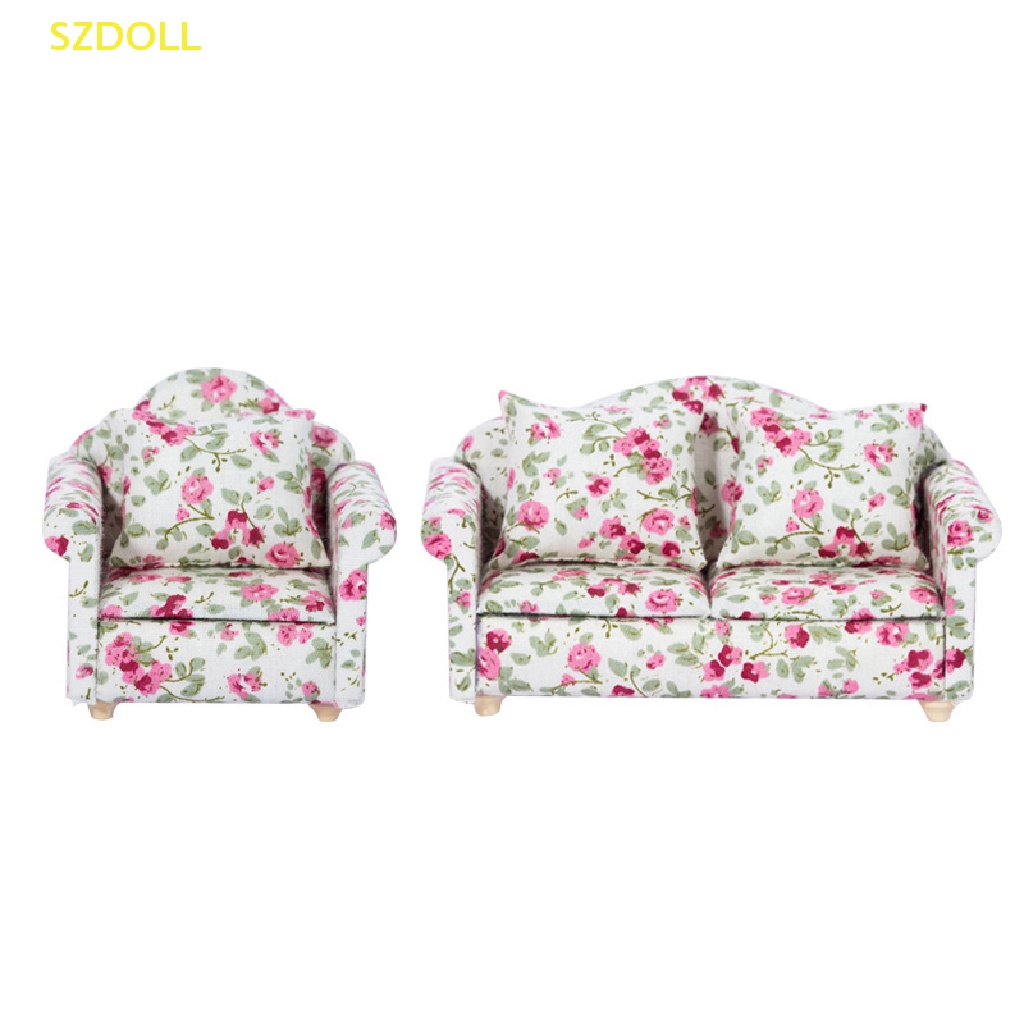1 Mô Hình Ghế sofa mini Trang Trí Nội Thất Nhà Búp Bê Phong Cách Châu Âu