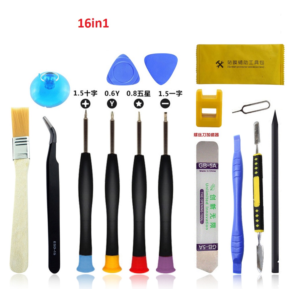 Bộ vít 16in1 mở điện tử, điện thoại táo (bọc nhựa)